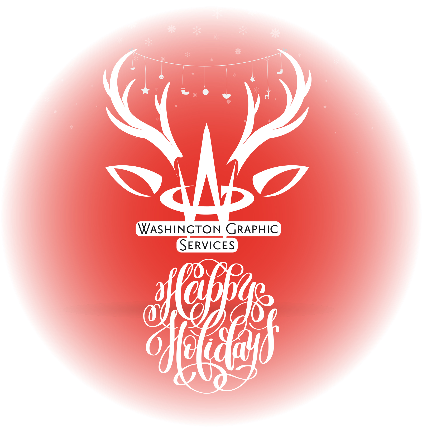Washington Graphic Services logo with reindeer antlers